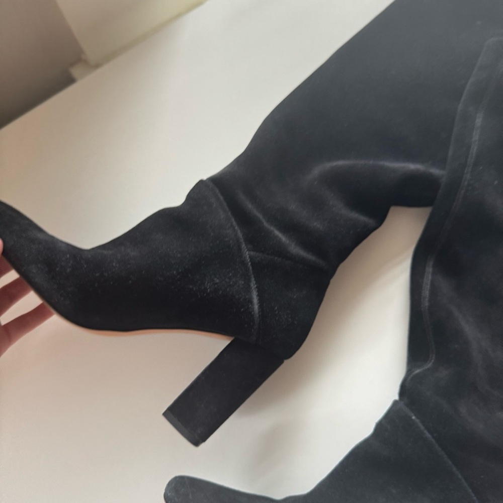 Banana Republic Tall Suede Black Knee-High Women's Boots Slouchy Style 7.5 - Picture 14 of 16